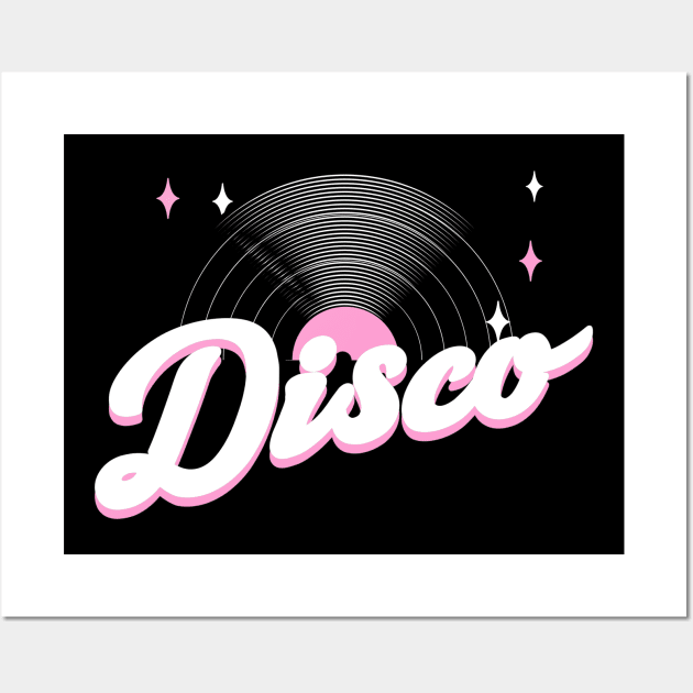 DISCO  - Vintage Vinyl (pink) Wall Art by DISCOTHREADZ 